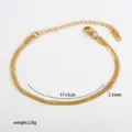 Stainless steel metal snake chain bracelet minimalist stackable fashion hand jewelry detail - Style 6-6