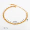 Gold stainless steel chain bracelet minimalist geometric fashion wrist jewelry accessory - 6-13