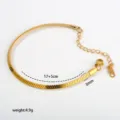 Gold stainless steel snake chain bracelet detail, adjustable length 17 plus 5cm, width 3mm. - Style 6-14