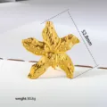 Gold starfish ring European ocean style stainless steel geometric fashion women jewelry piece - Gold