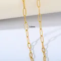 Nahaufnahme der goldenen Edelstahlkette, die feine 3.6mm Glied-Textur und Struktur zeigt. - 3.6mm Flache Lange Gliederkette (29) / 1 Meter/Packung