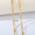 Nahaufnahme der vergoldeten Edelstahl Büroklammer Gliederkette Schmuckkomponente Detail Ansicht. - 5mm Extra Dicke Geometrische Kette (33) / 1 Meter/Packung