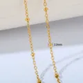 Goldener Edelstahl Perlen Ketten Anhänger DIY Halskette Schmuck Zubehör Komponente - 2.2mm Perlen-Satellitenkette (2) / 1 Meter/Packung