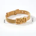 Stainless steel mesh bracelet with 520 digital charm, gold fashion jewelry for women. - Mesh Bracelet