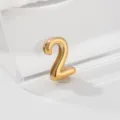 Gold stainless steel number 2 pendant charm for DIY bracelet jewelry making accessory - 2