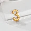 Exquisite gold number 3 pendant stainless steel DIY charm for fashion bracelet jewelry. - Style 3