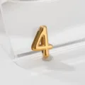 Gold stainless steel number 4 charm pendant for DIY jewelry making bracelet accessory detail shot. - 4