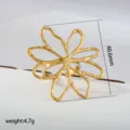 Gold stainless steel hollow flower ring elegant statement openwork floral jewelry for women. - Gold