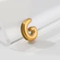 Gold stainless steel puffy letter charm pendant stylish jewelry accessory for DIY bracelet - Letter G