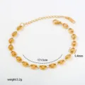Gold stainless steel coffee bean chain bracelet for women minimalist fashion jewelry 17+5cm - Style C-1-4