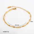 Detailed view of the stylish geometric stainless steel chain bracelet showcasing its exquisite links. - Style C-1-7