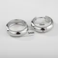 Gedetailleerd overzicht RVS C-vormige oorbellen, 10mm diameter met 5mm dikte. - 5x10mm / Staalkleur