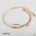 Detail van roestvrijstalen kleurrijke strass armband, 18+5cm lengte, 2mm breedte. - Kleurrijke Zirconia Verbinding (C-1-78)