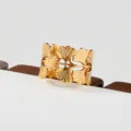 Gouden roestvrijstalen ginkgobladeren ring, elegant stackable open vinger sieraden accessoire. - Ginkgoblade Stijl(4)