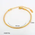 Gold stainless steel chain bracelet detail, 18+5cm adjustable length, 2.2mm width 4.6g. - Style C-1-37