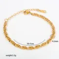 Stainless steel gold color chain bracelet with extension, 18+5cm length, fashion jewelry. - Style C-1-38