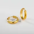 Gedetailleerd overzicht van gouden rvs creolen oorbellen met 16mm diameter en 5mm breedte. - 5x16mm / Goud