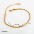 Stainless steel gold plated snake chain bracelet with extension for women daily wear - Style C-1-43