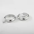 Stainless steel C-shaped hoop earrings for women, minimalist silver plain metal daily jewelry. - 5x16mm / Steel
