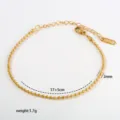 Stainless steel gold ball chain bracelet with extension chain, minimalist stackable wrist jewelry. - Style C-1-52