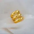 Gouden meerlaagse dikke metalen ring stijlvolle massieve open ring voor dames en heren - Meerdere Lagen Brede Open Ring / Goud