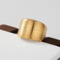 Gold Wide Layered Ring Stainless Steel Stackable Fashion Jewelry Chic Variant Style Choice - Wide Layered Style(29)