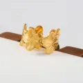 Gold stainless steel flower ring, delicate design, versatile stackable fashion jewelry. - Multiple Flowers Style(40)