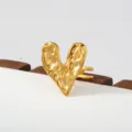 Gold stainless steel irregular heart ring, minimalist stylish stackable jewelry variant. - Irregular Heart Style(49)
