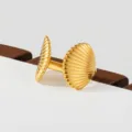 Gold stainless steel double seashell ring exquisite stackable fashion jewelry accessory - Double Seashell Style(99)