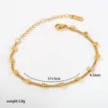 Gold stainless steel four leaf clover chain bracelet minimalist fashion jewelry daily - Style C-1-56