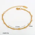 Gold stainless steel star chain bracelet with extension chain and lobster clasp, 17+5cm. - Style C-1-63