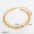 Gold stainless steel chunky chain necklace with extension, stylish and versatile jewelry. - Style C-1-73