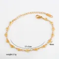 Stainless steel heart charm bracelet for women, minimalist adjustable chain jewelry link. - C-1-111