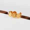 Gold stainless steel daisy flower cuff ring stackable fashion statement jewelry piece - 3D Daisy Style(303)