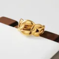 Gold stainless steel chunky chain link ring minimalist stackable fashion jewelry accessory - Puffy Chain Style(304)
