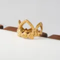 Gold stainless steel openwork heart crown ring, stackable fashion jewelry accessory. - Hollow Heart Crown Style(525)