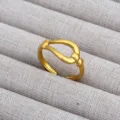 Exquisito anillo abierto chapado en oro con diseno floral moderno para joyas. - Estilo Floral Lujo Abstracto Cobre Chapado Oro