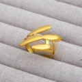 Anillo abierto de flor chapado en oro 18K exagerado moda lujo joyería de cobre para mujeres - Estilo Declaración Floral Abstracto Tridimensional