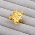 Anillo Flor Irregular Oro Abierto Cobre Chapado Elegante Declaracion Joya Variante - Anillo Abierto Floral Abstracto Estilo Occidental (518)