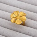 Anillo de flor chapado en oro gran anillo floral elegante anillo abierto mujer uso diario - Anillo Abierto de Lujo de Cinco Pétalos (520)