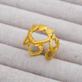 Anillo abierto de oro con diseño de corazón hueco joyería de moda exquisita para - Estilo Abierto de Corazón Calado Grabado con Puntos (525)