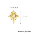 Gold grillz single tooth cap hip hop sparkling zircon cross design 0.9x1.1cm teeth jewelry - Gold (Hollow Five-Pointed Star)