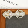 Rhinestone bow hair clip for women, sparkling crystal spring clip elegant hair accessory. - Ribbon Bowknot