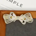 Rhinestone bow hair clip crystal spring barrette elegant vintage hair styling accessories for women - Heart Bow