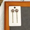 Elegant rhinestone floral bobby pins set sparkling hair accessories for women and brides. - Flower Purple