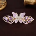 Crystal Butterfly Hair Clip Alloy Rhinestone Barrette Sparkly Hair Accessories for Women - Butterfly Purple