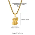 Men's 18K gold plated stainless steel rope chain necklace with unique pendant 55cm - Artistic Portrait Style (N06137G)