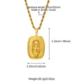 Uomo acciaio inossidabile placcato oro 18k pendente leone collana corda gioiello dettaglio - Stile Leone Stereo (N06197G)
