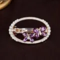 Fermaglio per capelli con farfalla e strass vintage, molletta ovale in lega per stile elegante. - Stile Farfalla / Viola