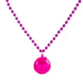 Retro 70s oplichtende disco bal hanger ketting voor vrouwen, stijlvol feest sieraden. - Rose Rode Disco Bal Hanger Kraalketting